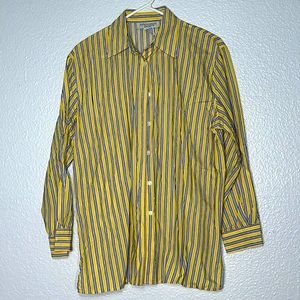 Innovation Sport Mustard Yellow Striped Long Sleeve Button Shirt | Size: S